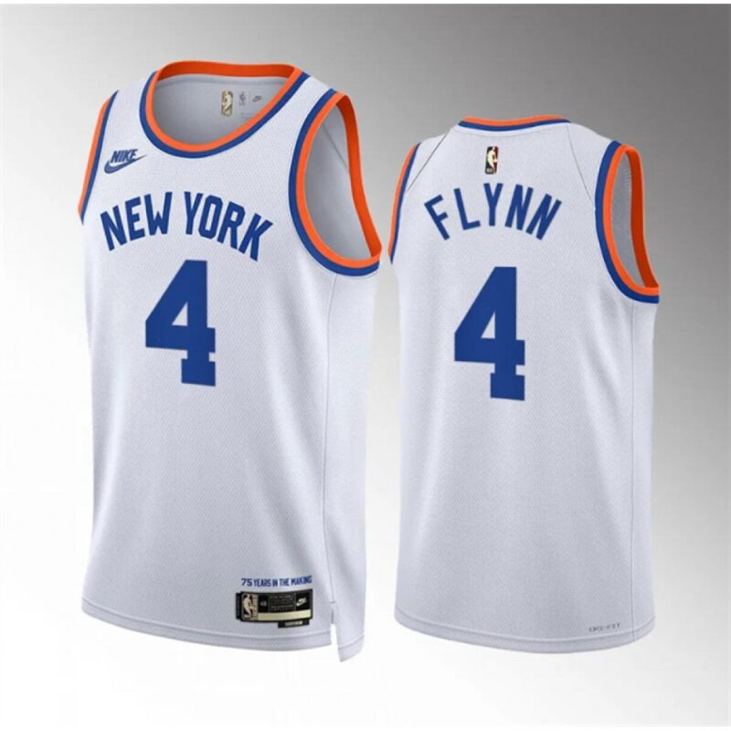 686475fb1e452_1 Men's New Yok Knicks #4 Malachi Flynn White 2021/22 City Edition Stitched Basketball Jersey