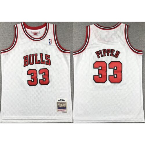 68647603b12bc_1 Youth Chicago Bulls #33 Scottie Pippen White Stitched Basketball Jersey