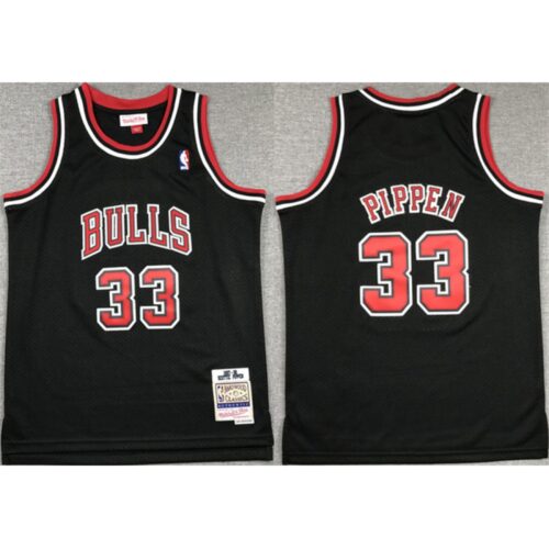 68647606b1f7e_1 Youth Chicago Bulls #33 Scottie Pippen Black Stitched Basketball Jersey