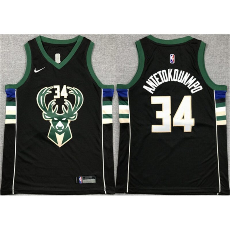 686476174314f_1 Youth Milwaukee Bucks #34 Giannis Antetokounmpo Black Stitched Basketball Jersey