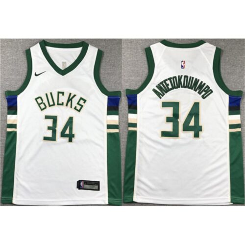 6864761a15d34_1 Youth Milwaukee Bucks #34 Giannis Antetokounmpo White Stitched Basketball Jersey