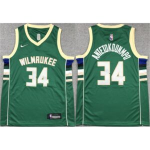 6864761e32c7c_1 Youth Milwaukee Bucks #34 Giannis Antetokounmpo Green Stitched Basketball Jersey