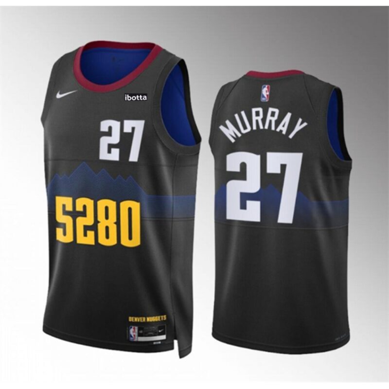 6864766226429_1 Men's Denver Nuggets #27 Jamal Murray Black 2023 City Edition Stitched Basketball Jersey