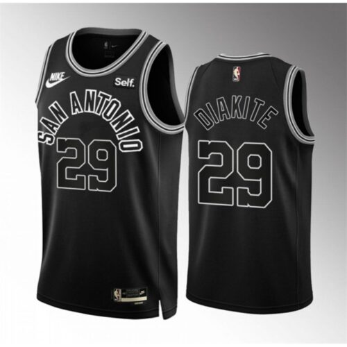 68647669a4a3b_1 Men's San Antonio Spurs #29 Mamadi Diakite Black Icon Edition Stitched Basketball Jersey