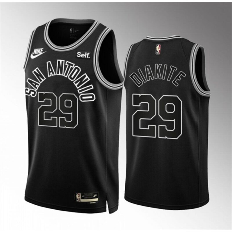 68647669a4a3b_1 Men's San Antonio Spurs #29 Mamadi Diakite Black Icon Edition Stitched Basketball Jersey