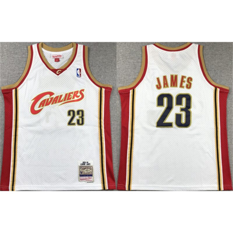 686476849c7d7_1 Youth Cleveland Cavaliers #23 LeBron James White Stitched Jersey