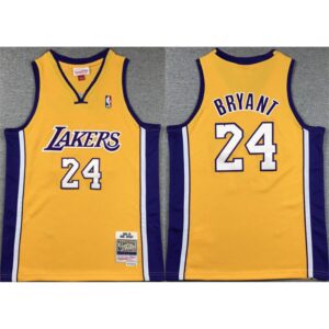 6864769d10d3a_1 Youth Los Angeles Lakers #24 Kobe Bryant Yellow Stitched Basketball Jersey