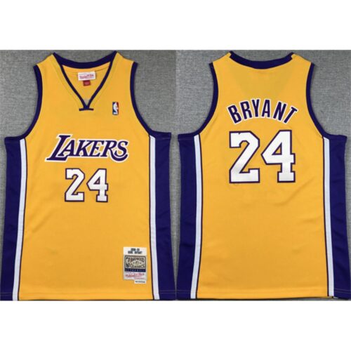 6864769d10d3a_1 Youth Los Angeles Lakers #24 Kobe Bryant Yellow Stitched Basketball Jersey