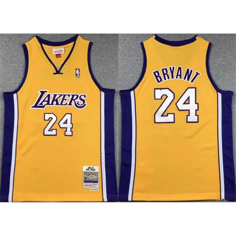 6864769d10d3a_1 Youth Los Angeles Lakers #24 Kobe Bryant Yellow Stitched Basketball Jersey