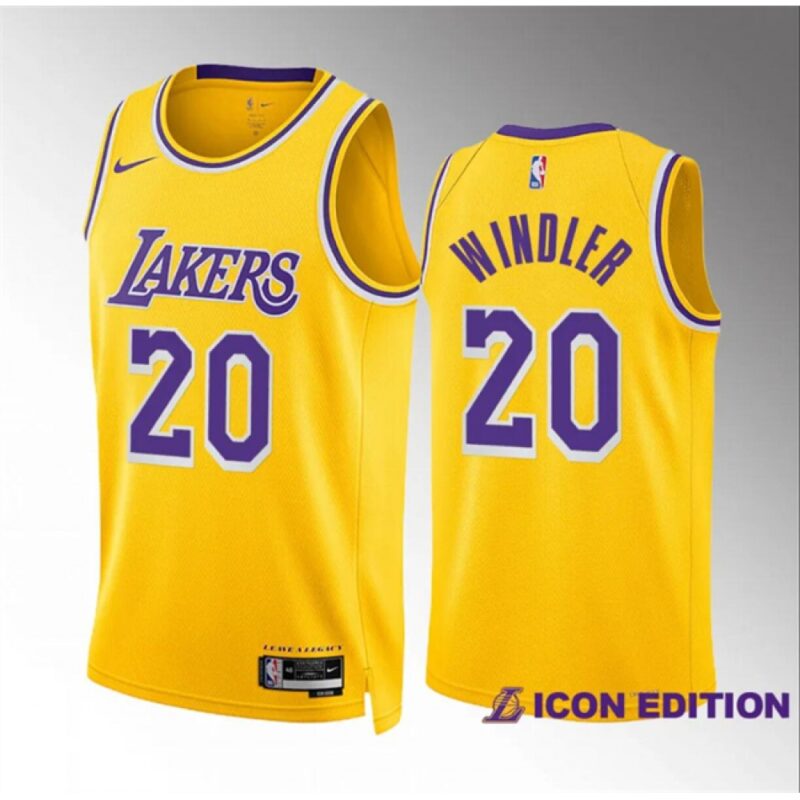 686476c3a8953_1 Men's Los Angeles Lakers #20 Dylan Windler Yellow Icon Edition Stitched Basketball Jersey