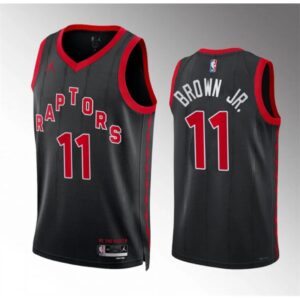 6864771b5e01b_1 Men's Toronto Raptors #11 Bruce Brown Jr Black Statement Edition Basketball Jersey