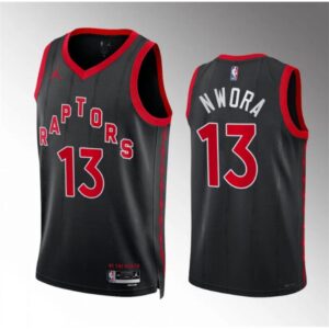 6864772ad17eb_1 Men's Toronto Raptors #13 Jordan Nwora Black Statement Edition Stitched Basketball Jersey