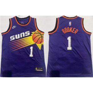 6864774c92d23_1 Youth Phoenix Suns #1 Devin Booker Purple Stitched Basketball Jersey