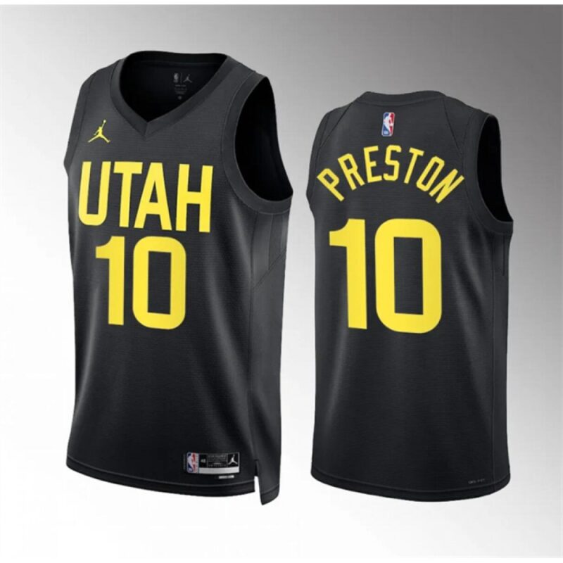 6864775dbaf22_1 Men's Utah Jazz #10 Jason Preston Black Statement Edition Stitched Basketball Jersey
