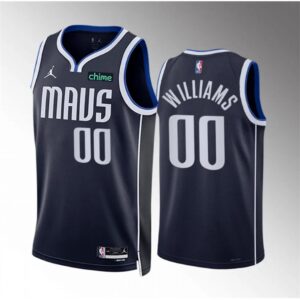 686477717a235_1 Men's Dallas Mavericks #00 Brandon Williams Navy Statement Edition Stitched Basketball Jersey