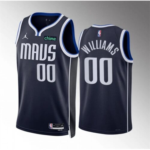 686477717a235_1 Men's Dallas Mavericks #00 Brandon Williams Navy Statement Edition Stitched Basketball Jersey