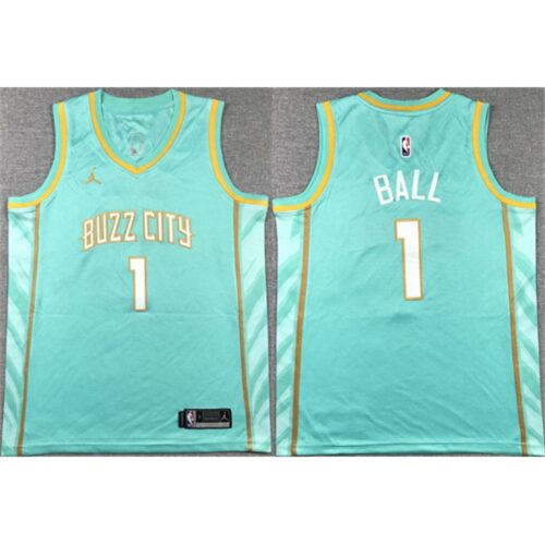 6864777531e5a_1 Youth Charlotte Hornets #1 LaMelo Ball Teal 2023-24 City Edition Stitched Basketball Jersey