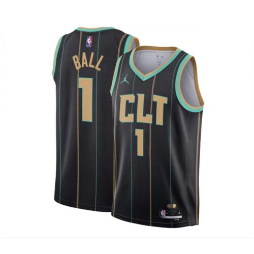 686477784df60_1 Youth Charlotte Hornets #1 LaMelo Ball Black 2022/23 City Edition Stitched Basketball Jersey