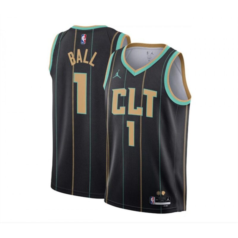 686477784df60_1 Youth Charlotte Hornets #1 LaMelo Ball Black 2022/23 City Edition Stitched Basketball Jersey