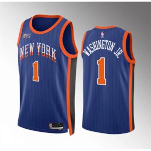 6864777ed5b25_1 Men's New Yok Knicks #1 Duane Washington Jr Blue 2023/24 City Edition Stitched Basketball Jersey