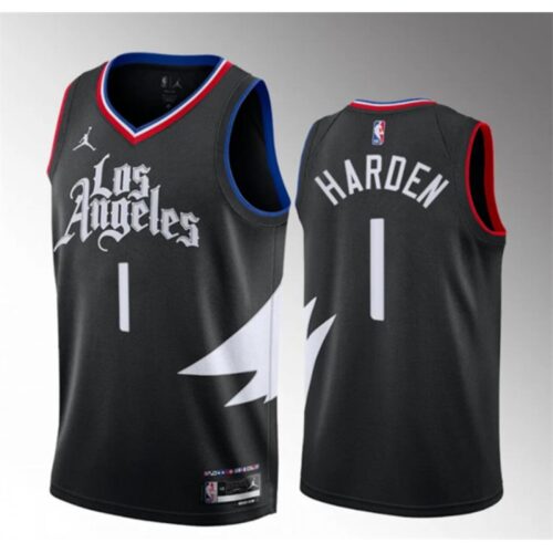 6864778db1443_1 Men's Los Angeles Clippers #1 James Harden Black Statement Edition Stitched Jersey