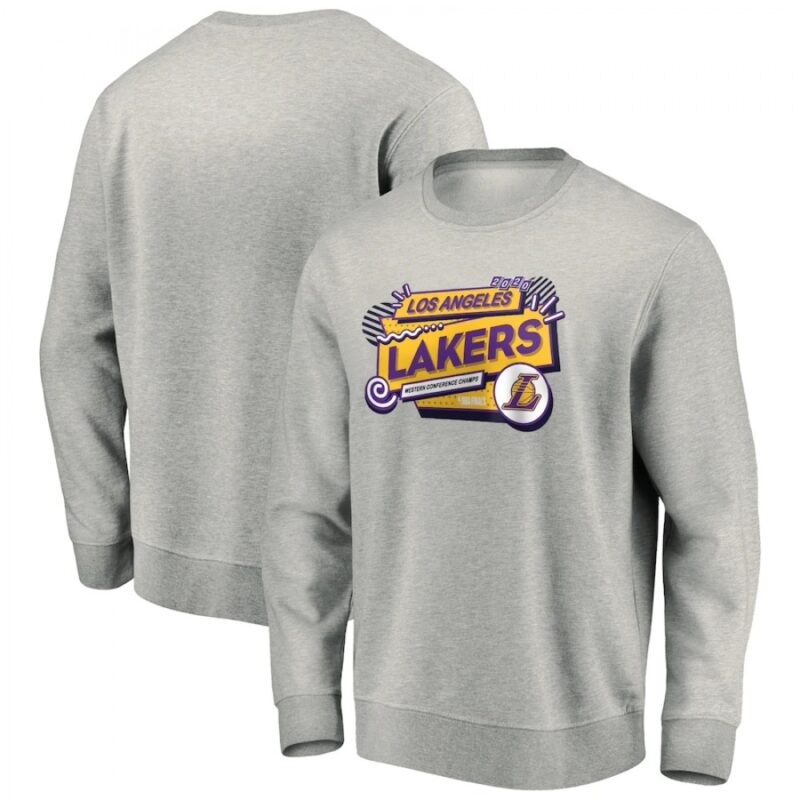 68647b6d49137_1 Men's Los Angeles Lakers 2020 Grey Western Conference Champions Balanced Attack Pullover Sweatshirt