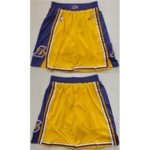 68647c3fd338a_1 Men's Los Angeles Lakers Yellow Shorts (Run Small)