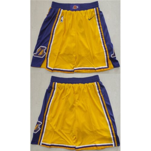 68647c3fd338a_1 Men's Los Angeles Lakers Yellow Shorts (Run Small)