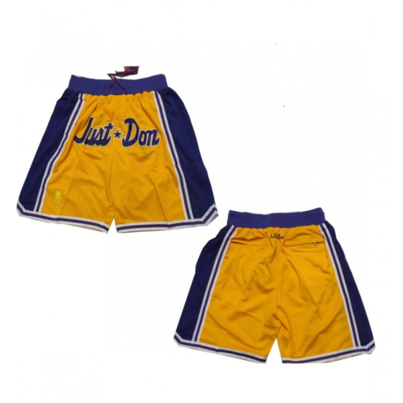 68647c4565d61_1 Men's Los Angeles Lakers Yellow Shorts (Run Small)