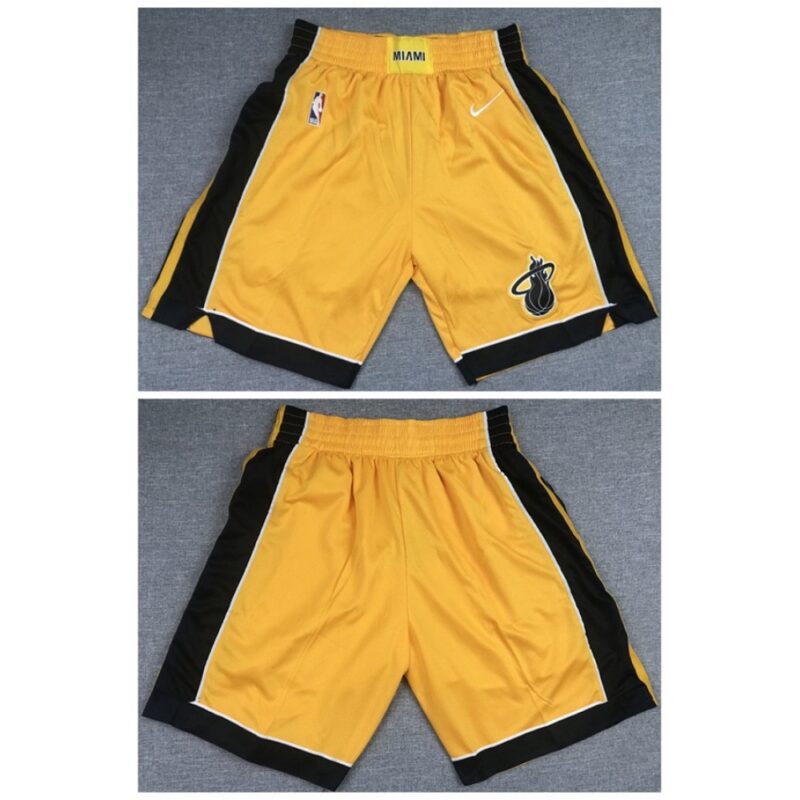 68647cb7c74c6_1 Men's Miami Heat Yellow Shorts (Run Small)