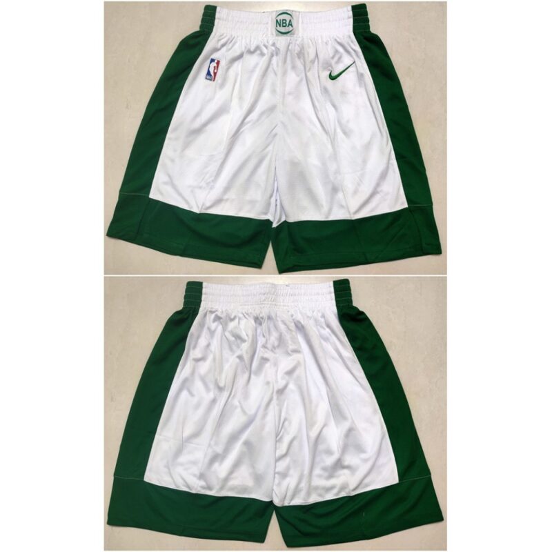 68647d2c1a1a4_1 Men's Boston Celtics White/Green Shorts (Run Small)