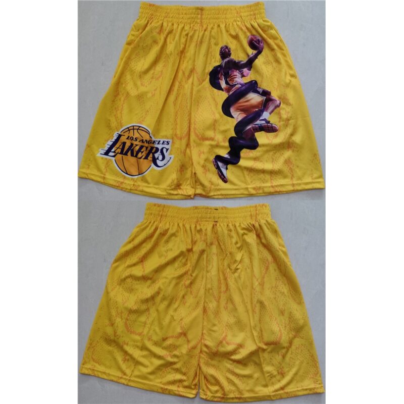 68647eae48b3b_1 Men's Los Angeles Lakers Gold Shorts (Run Small)