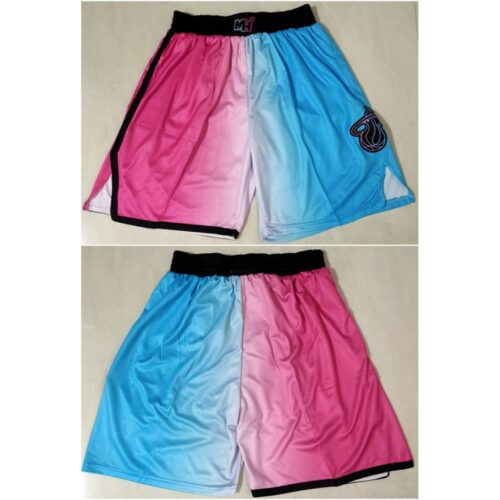 68647f273d9e4_1 Men's Miami Heat Blue/Pink Shorts (Run Small)