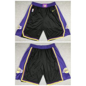 68647f7337561_1 Men's Los Angeles Lakers Black and Purple Shorts (Run Small)