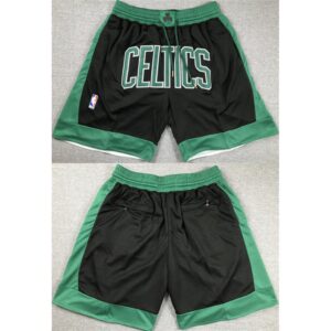 6864802823051_1 Men's Boston Celtics Black Shorts (Run Small)