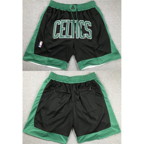 6864802823051_1 Men's Boston Celtics Black Shorts (Run Small)