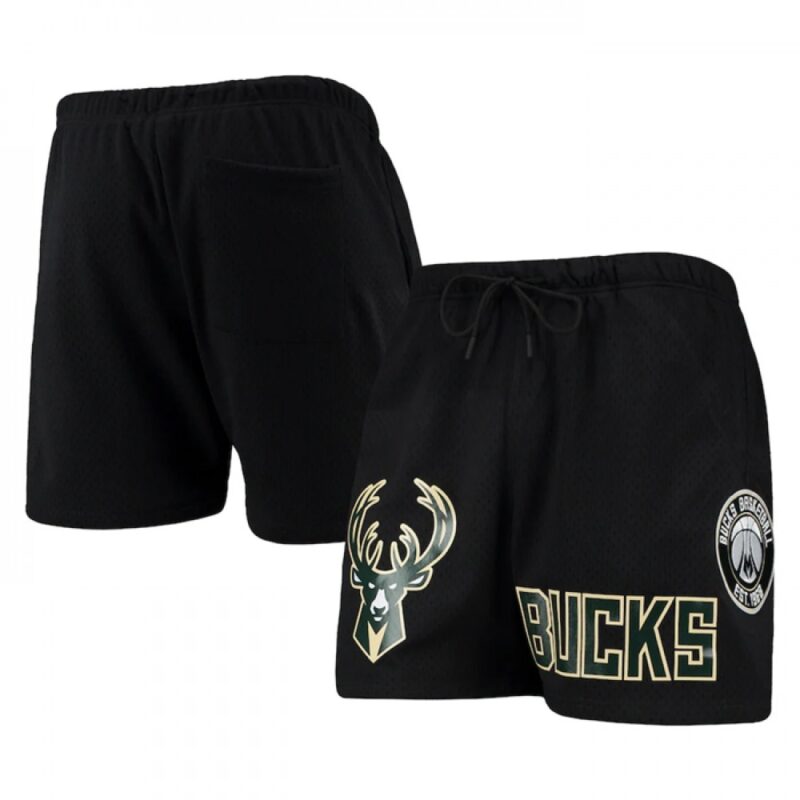 686480487a8d0_1 Men's Milwaukee Bucks Black Chenille Shorts
