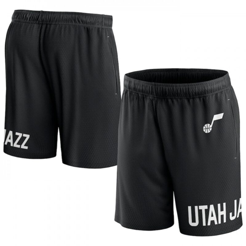 686480661c258_1 Men's Utah Jazz Black Free Throw Mesh Shorts