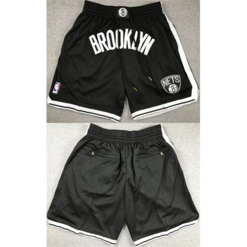 6864807d41cb8_1 Men's Brooklyn Nets Black Shorts (Run Small)