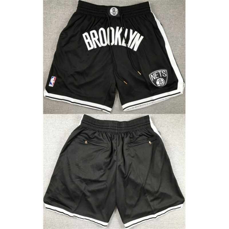 6864807d41cb8_1 Men's Brooklyn Nets Black Shorts (Run Small)
