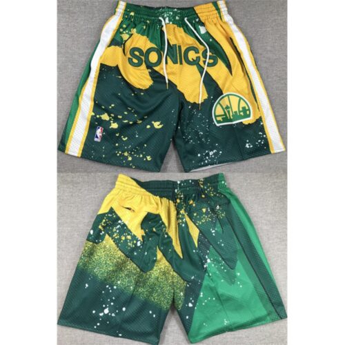 686480e3c063f_1 Men's Oklahoma City Thunder Green SuperSonics Shorts (Run Small)