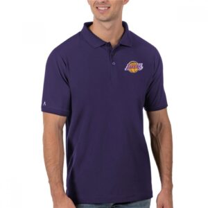 686480ff1061c_1 Men's Los Angeles Lakers Antigua Purple Legacy Pique Polo