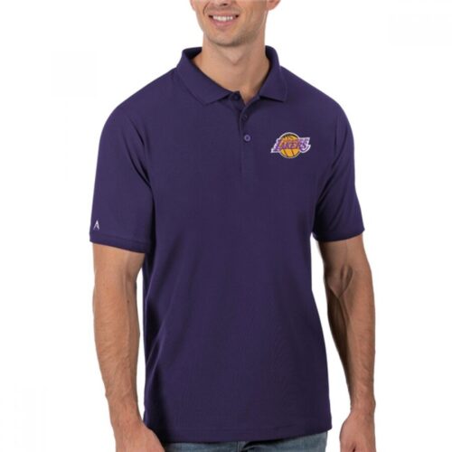 686480ff1061c_1 Men's Los Angeles Lakers Antigua Purple Legacy Pique Polo
