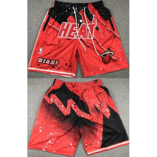 686485ef3f7e7_1 Men's Miami Heat Red/Black Shorts (Run Small)