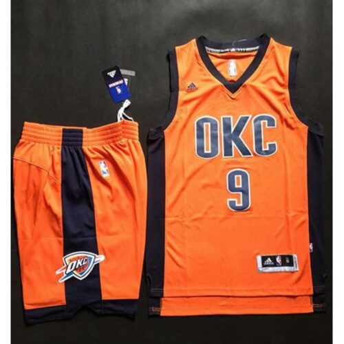 686487bc8fe06_1 Thunder #9 Serge Ibaka Orange Alternate A Set Stitched NBA Jersey