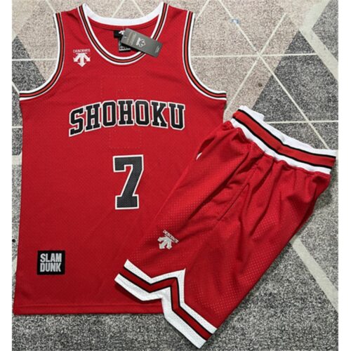 686488484efd4_1 Men's Shohoku #7 Ryota Miyagi Red Stitched Basketball Jersey And Shorts Suit