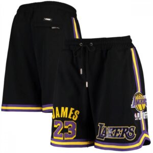 68648a8a7baa0_1 Men's Los Angeles Lakers #23 LeBron James Black Shorts