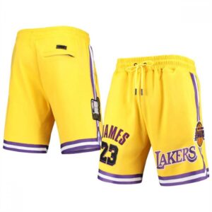 68648a8e119ed_1 Men's Los Angeles Lakers #23 LeBron James Yellow Shorts