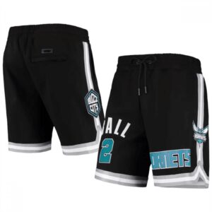68648b4e5e0a5_1 Men's Charlotte Hornets #2 LaMelo Ball Black Shorts