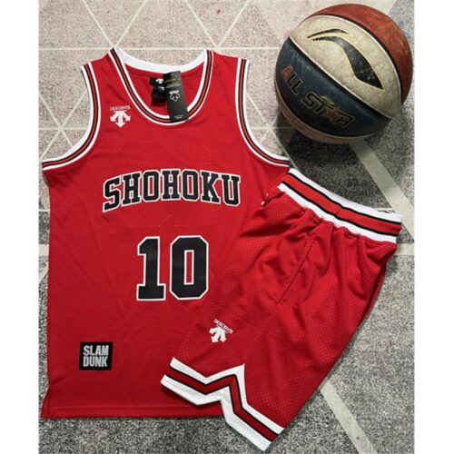 68648cc58fdf3_1 Men's Shohoku #10 Sakuragi Hanamichi Red Stitched Basketball Jersey And Shorts Suit